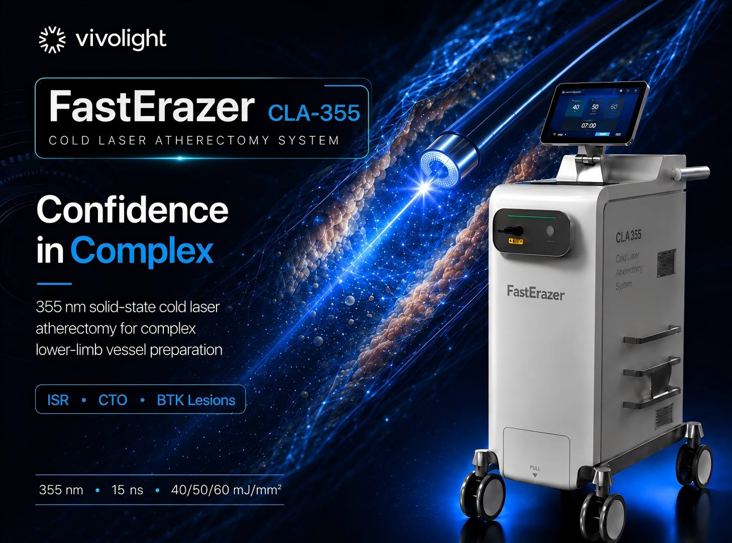 Le système d'athérectomie laser froid FastErazer 355 nm de Vivolight reçoit l'approbation de la NMPA en Chine